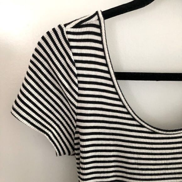 Garage Women Stretchy Tight Bodycon Striped Sexy Mini Casual Dress - M Medium - Picture 3 of 9